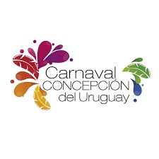 En fondo blanco con imagen dibujada de plumas se lee: Carnaval Concepciòn del Uruguay