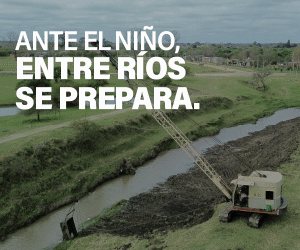 imagen de inundación en campo. Se lee: Entre Ríos se prepara